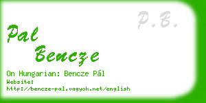pal bencze business card